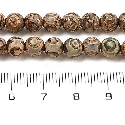 Natural Tibetan 3-Eye dZi Agate Beads Strands G-A240-A01-02-1