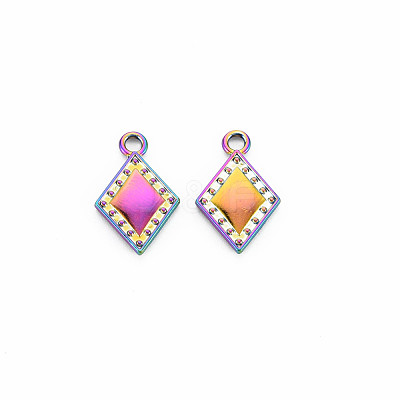 Rack Plating Rainbow Color Alloy Pendants PALLOY-S180-372-1