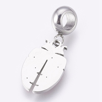 304 Stainless Steel European Dangle Charms STAS-O097-06A-1