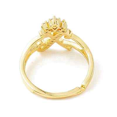 Clear Cubic Zirconia Initial Letter with Crown Adjustable Ring RJEW-M139-17X-1