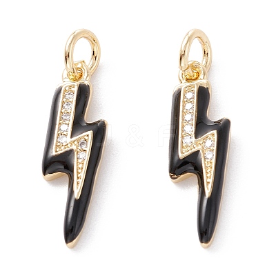 Brass Micro Pave Clear Cubic Zirconia Pendants LS-ZIRC-A019-12G-E-1
