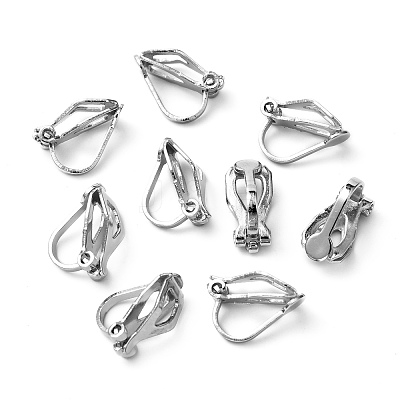 Brass Clip-on Earring Findings X-EC110-NF-1
