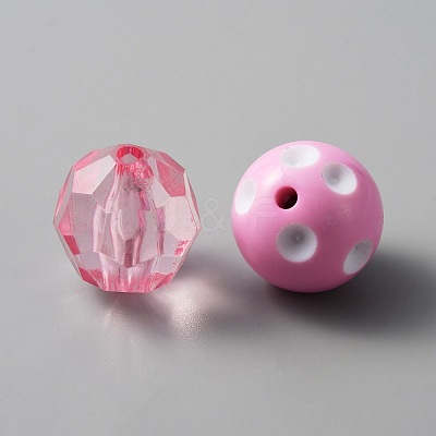Mixed Style Acrylic and Resin Beads MACR-WH0007-76-1