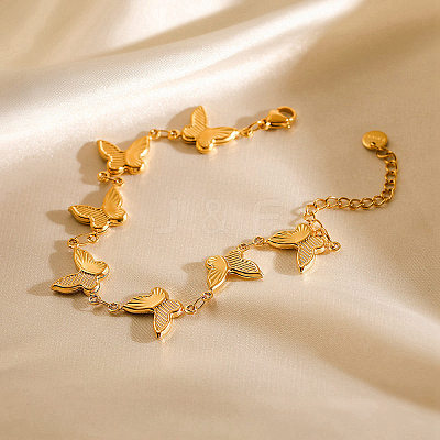 304 Stainless Steel Link Chains Bracelets BJEW-P343-01G-1