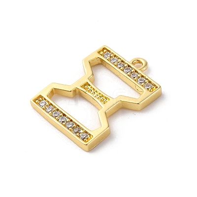 Rack Plating Brass Micro Pave Cubic Zirconia Pendant KK-H449-76G-15-1