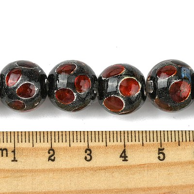 Handmade Silver Sand Lampwork Beads Strands LAMP-A003-01C-1