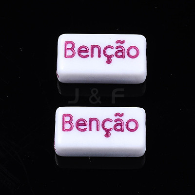 Opaque White Acrylic Beads MACR-N012-06-1