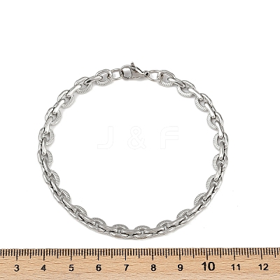 201 Stainless Steel Cuba Style Chian Bracelet for Men LS-BJEW-B138-06P-01-1
