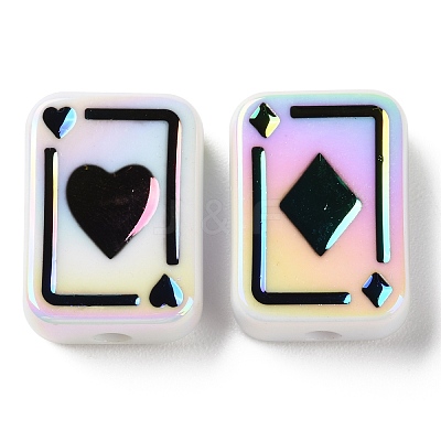 UV Plating Rainbow Iridescent Acrylic Enamel Beads SACR-G034-11G-1