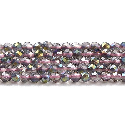 Transparent Electroplate Glass Beads Strands GLAA-H021-01A-HP02-1