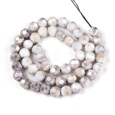 Anti-Tarnish Electroplate Glass Beads Strands X-EGLA-T021-8mm-15-01-1