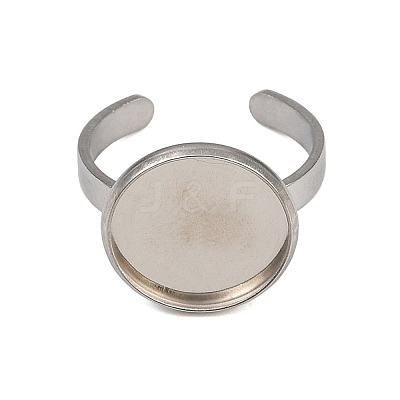 304 Stainless Steel Cuff Ring Components STAS-D372-07P-05-1