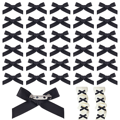 Bowknot Polyester Pins JEWB-WH0010-89B-1