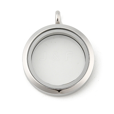 304 Stainless Steel Floating Locket Pendants STAS-E443-41P-02-1