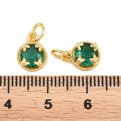 Brass Pave Cubic Zirconia Charms KK-K340-52G-02-1