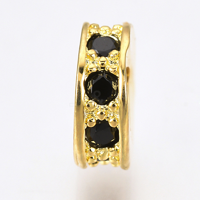 Brass Micro Pave Cubic Zirconia Beads ZIRC-Q013-138G-1