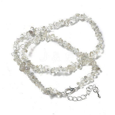 Natural Supper 7 Rutilated Quartz Chip Beaded Necklaces for Men Women NJEW-G159-01C-1