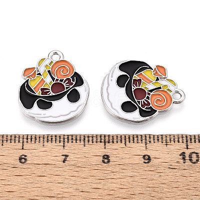 Halloween Theme Alloy and Enamel Pendants ENAM-T021-31F-01P-1