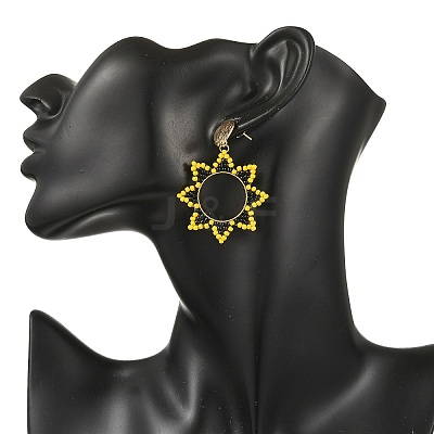 Brass Dangle Stud Earrings for Women EJEW-MZ00758-01-1