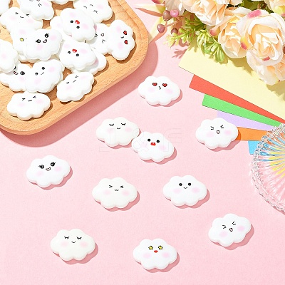 32Pcs 8 Styles Funny Opaque Resin Cabochons RESI-YW0005-94-1