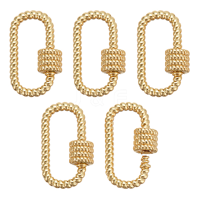 5Pcs Brass Screw Carabiner Lock Charms KK-NB0003-53-1