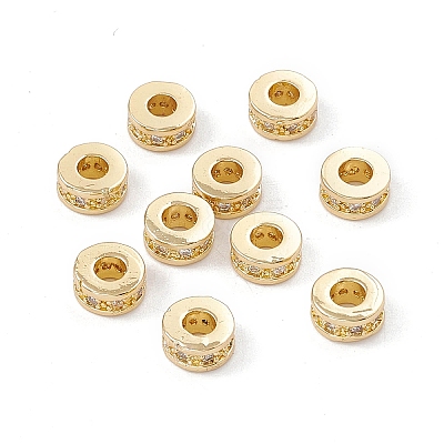 Brass Micro Pave Cubic Zirconia Beads LS-ZIRC-F009-31LG-1