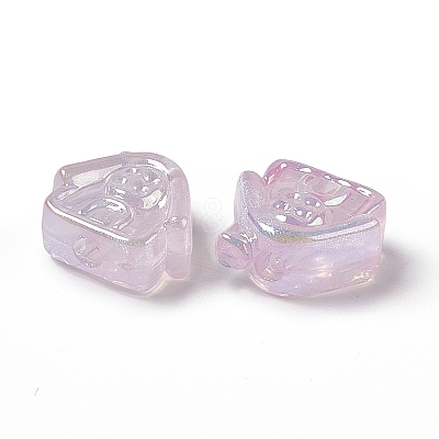 UV Plating Rainbow Iridescent Acrylic Beads PACR-M003-02D-1