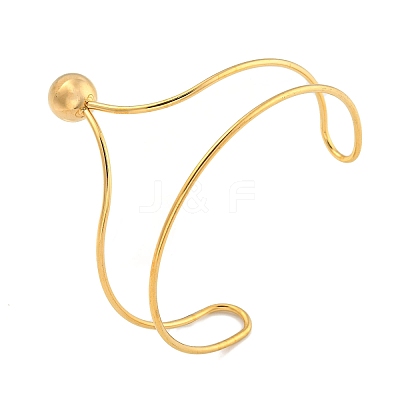 Ion Plating(IP) 304 Stainless Steel Cuff Bangles BJEW-P331-14G-1