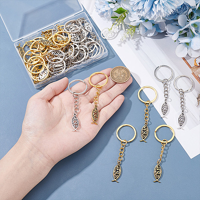 40Pcs 2 Colors Alloy Pendants KEYC-HY00014-1
