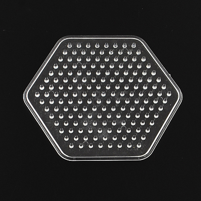 Hexagon ABC Plastic Pegboards Used for 5x5mm DIY Fuse Beads DIY-YW0008-17-1