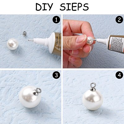 201 Stainless Steel Cup Pearl Peg Bails Pin Pendants Bails for Half Drilled Beads STAS-Q188-01-1