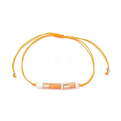 Glass Seed Link Bracelet BJEW-JB08894-04-1