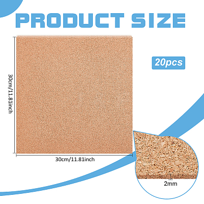 20Pcs Square Cork Sheets DIY-BC0016-24-1