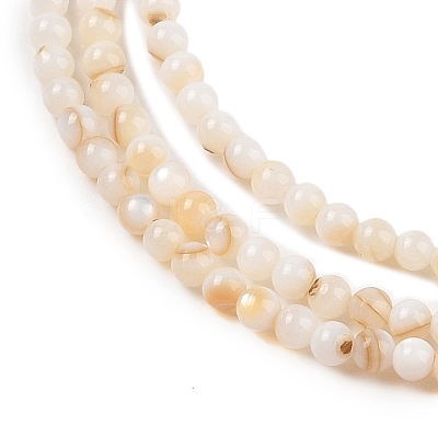 Natural Freshwater Shell Beads Strands X-SHEL-T011-02-4mm-1