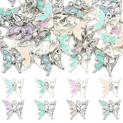 16Pcs 8 Styles Alloy Enamel Pendants FIND-YW0011-64-1