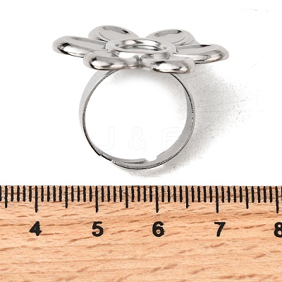 Adjustable 304 Stainless Steel Open Cuff Ring Components STAS-P403-01H-P-1