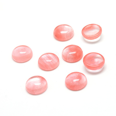 Cherry Quartz Glass Cabochons G-T020-16mm-10-1