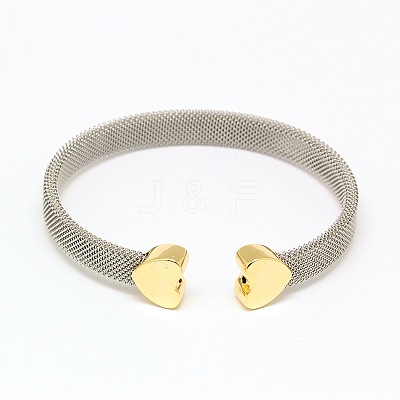 Tarnish Resistant 304 Stainless Steel Mesh Bangles BJEW-N225-34C-1