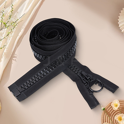 Alloy & Polyester & Resin Zipper AJEW-CY0003-01-1