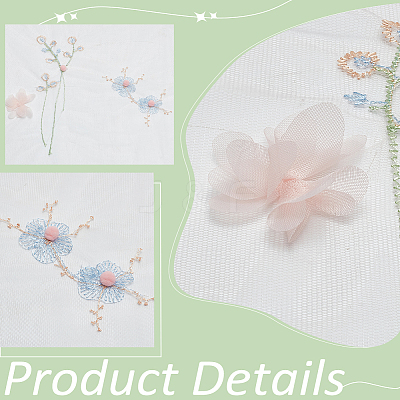 Flower Pattern Polyester Fabrics DIY-WH0622-079-1