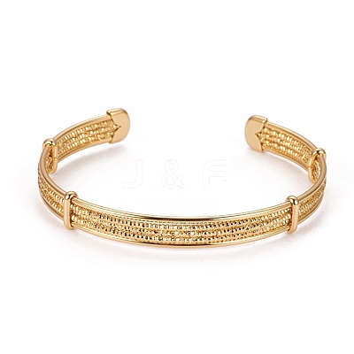 Long-Lasting Plated Brass Cuff Bangles BJEW-E370-12G-1