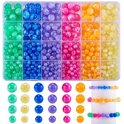 712Pcs 24 Colors Acrylic Beads MACR-SZ0001-68-1