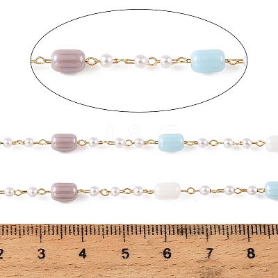 Handmade Brass Glass Beaded Chains GL-CBA1C06-15G-1