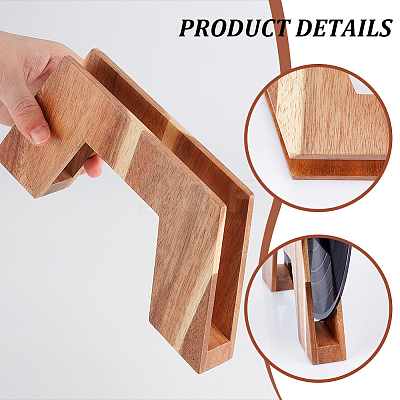 Wood Record Display Stands ODIS-WH0074-03-1