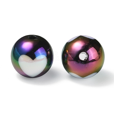 UV Plating Rainbow Iridescent Acrylic Beads X1-OACR-F004-09A-1
