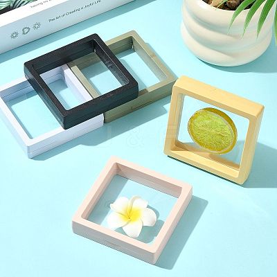 5Pcs Square Transparent PE Thin Film Suspension Jewelry Display Box CON-FS0001-19D-1