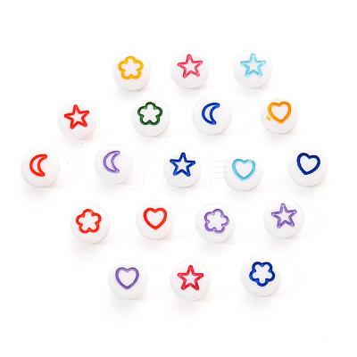 White Opaque Acrylic Beads MACR-YW0001-19E-1