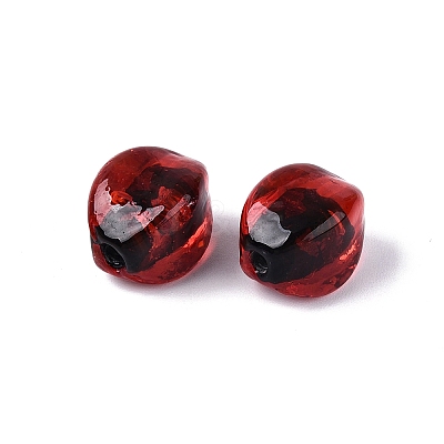 Handmade Silver Foil Glass Beads FOIL-N034-01G-1