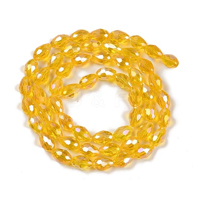 Transparent Electroplate Glass Beads Strands EGLA-N013-T10mm-B04-1