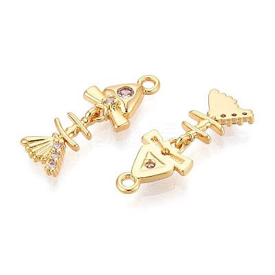 Brass Micro Pave Cubic Zirconia Pendants KK-N263-80G-1